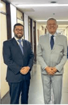 Foto de Prof. Msc. Dr. Paulo Machado (Coordenador Acadêmico) e Des. Nagib Slaibi Filho (Supervisor Pedagógico)